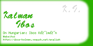 kalman ibos business card